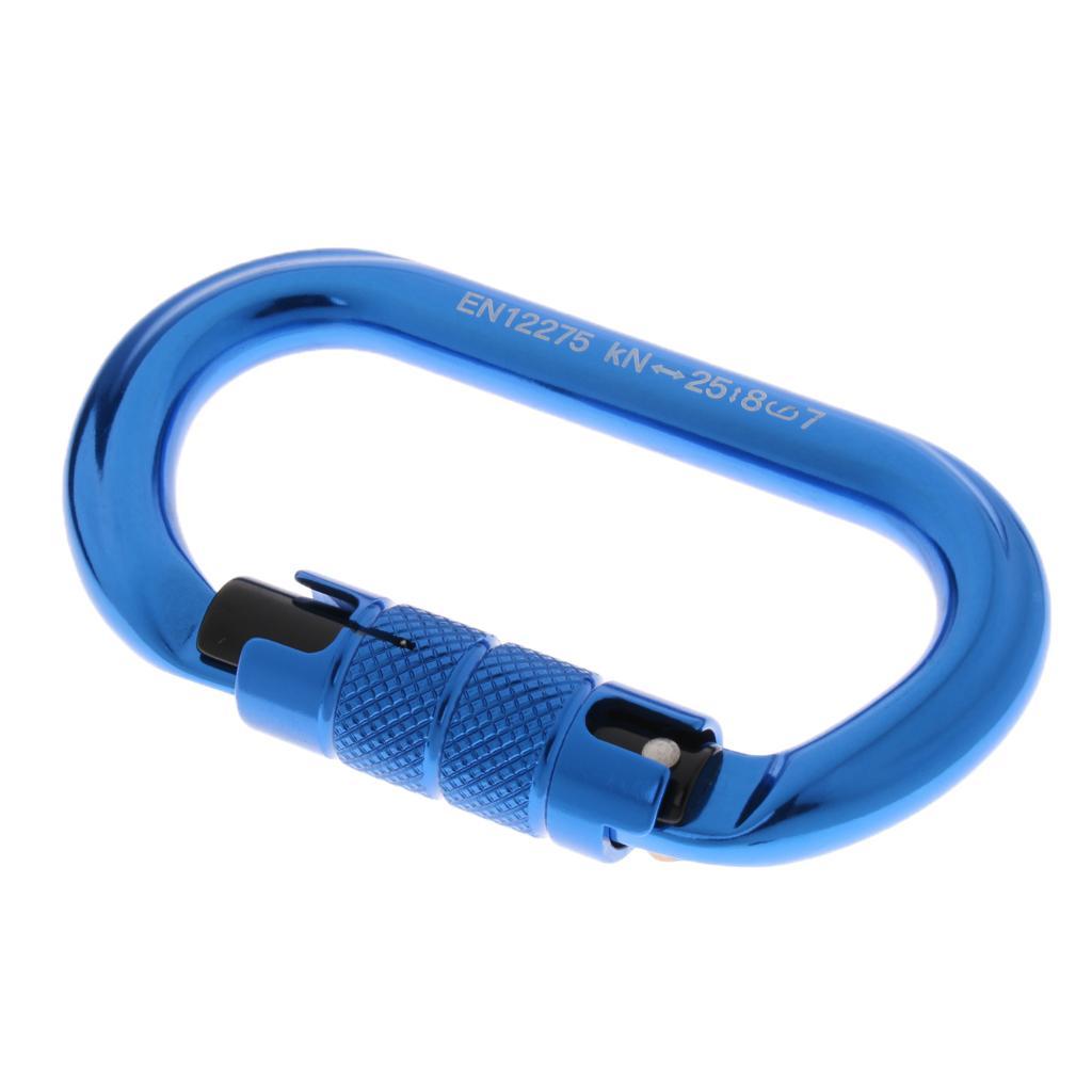 25KN Aluminum Auto Locking Carabiner Oval-Ring Hook for Rock Climbing Caving 25KN Aluminum Auto Locking Carabiner Oval-Ring Hook for Rock Climbing Caving