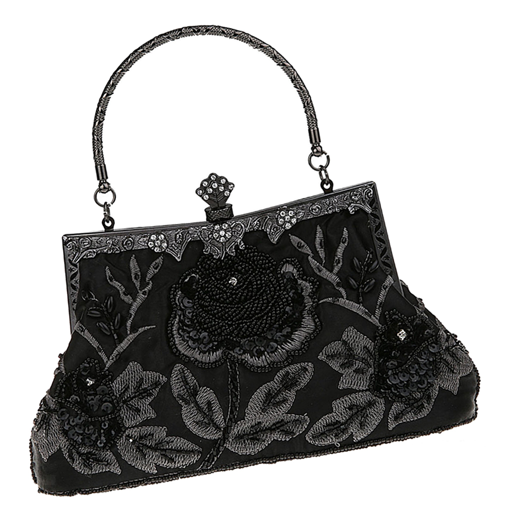Damen Clutch glitzer Handtasche Abendtasche Partytasche mit Clipverschluss