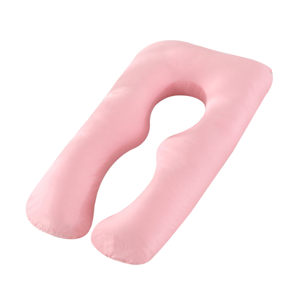 U Shaped Body Bolster Maternity Pregnancy Support Pillow Cushion Light Pink