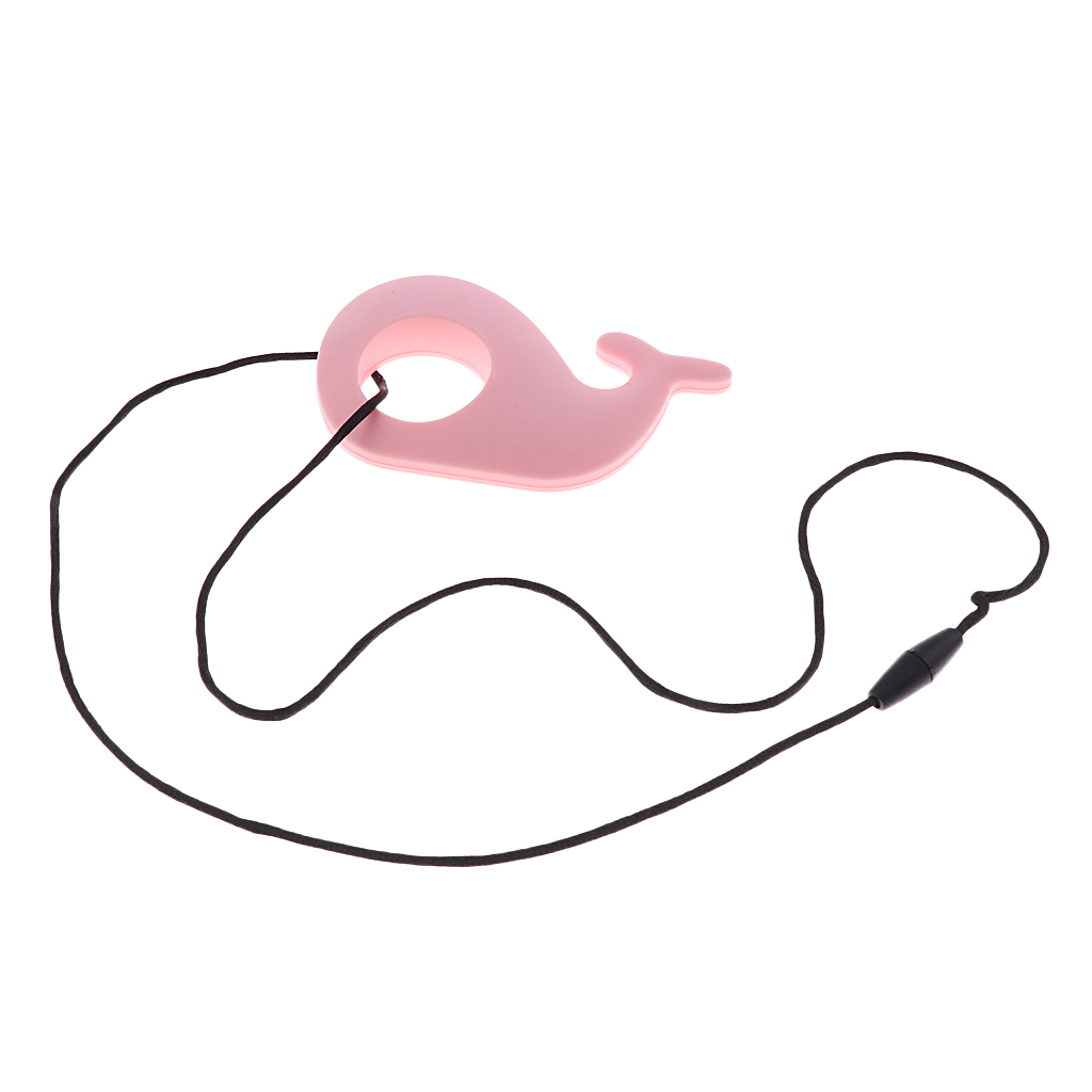 Silicone Teething Pacifier Pendant Soother Teether for Baby Pink Whale