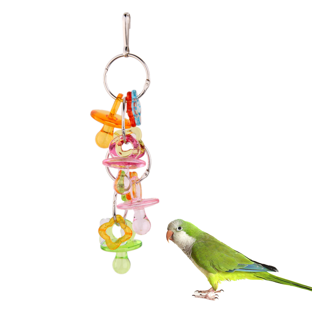 Acrylic Colorful Pet Parrots Chinchilla Parakeet Cockatiel Chewing Toy 17cm