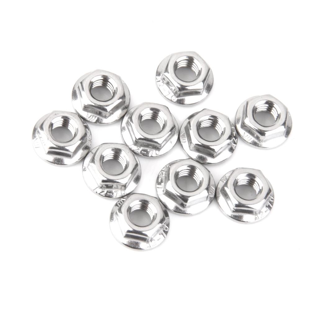 10Pcs A2 M6 Stainless Steel Metric Serrated Flange Nuts Fit Bolt Screws