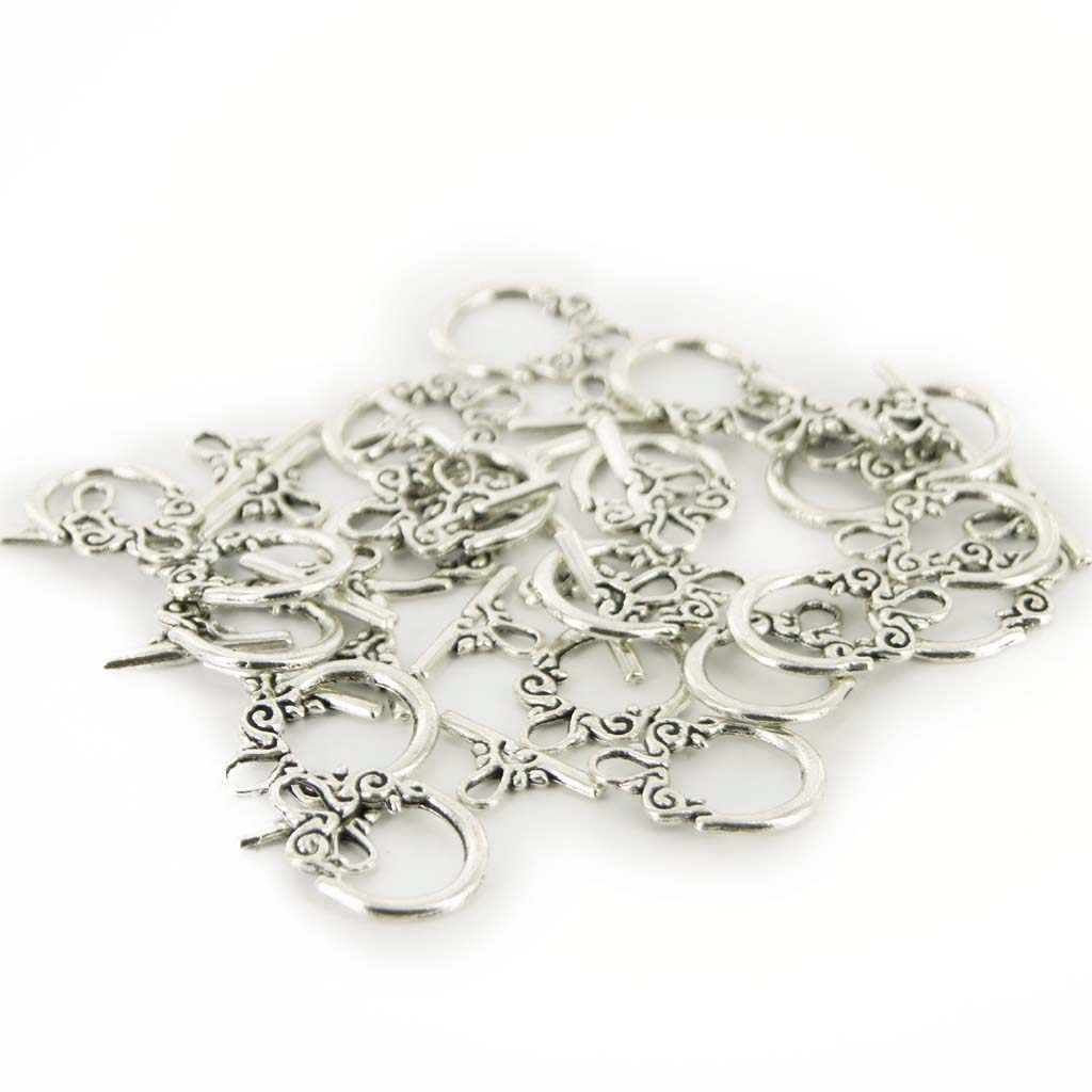20 Sets Alloy Antique Silver Claps for Jewelry Necklace Bracelet Make
