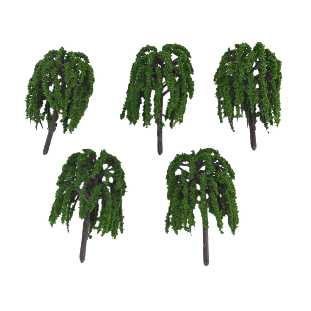 25 Pcs Scenery Landscape Train Model Willow Trees Scale 1:150-200