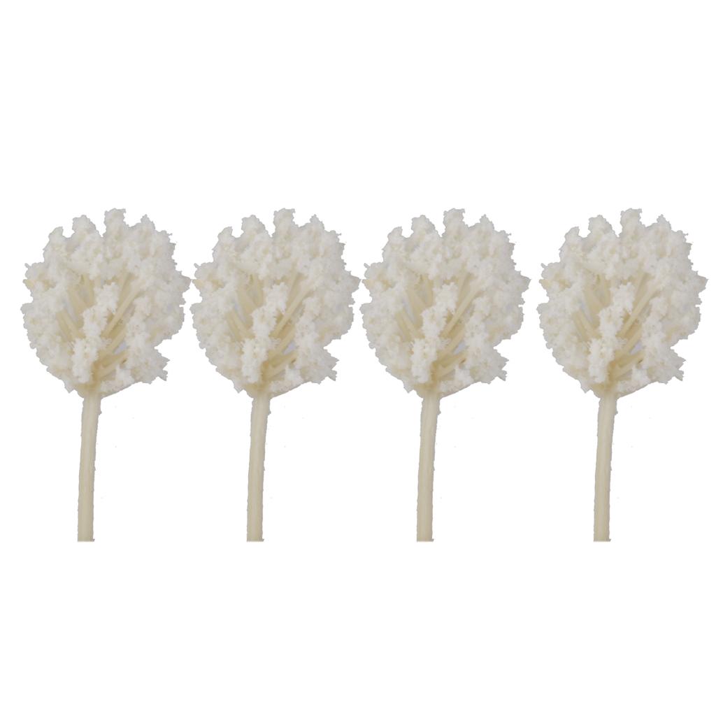 50pcs Model Train Trees Scenery Landscape White 1:300