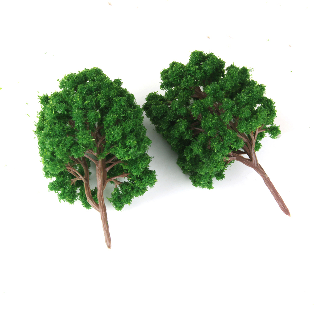 10pcs Street Train Model Trees Scenery 1/100 Scale Green