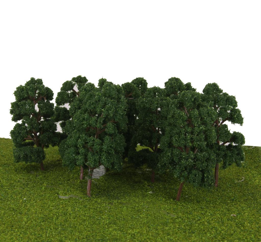 20Pcs Model Abies Holophylla Tress Train Railroad Scenery 1:150 Dark Green