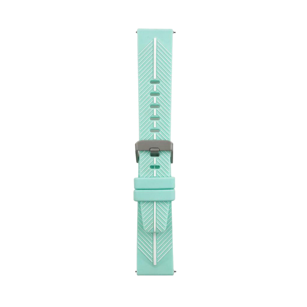 Universal 22mm Silicone Wristband Watch Strap Replacement Teal+White