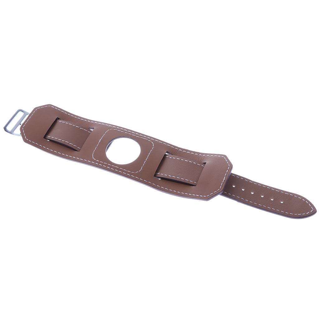 22mm Leather Smart Watch Band Cuff Strap Bracelet For Samsung Gear S3 Taupe