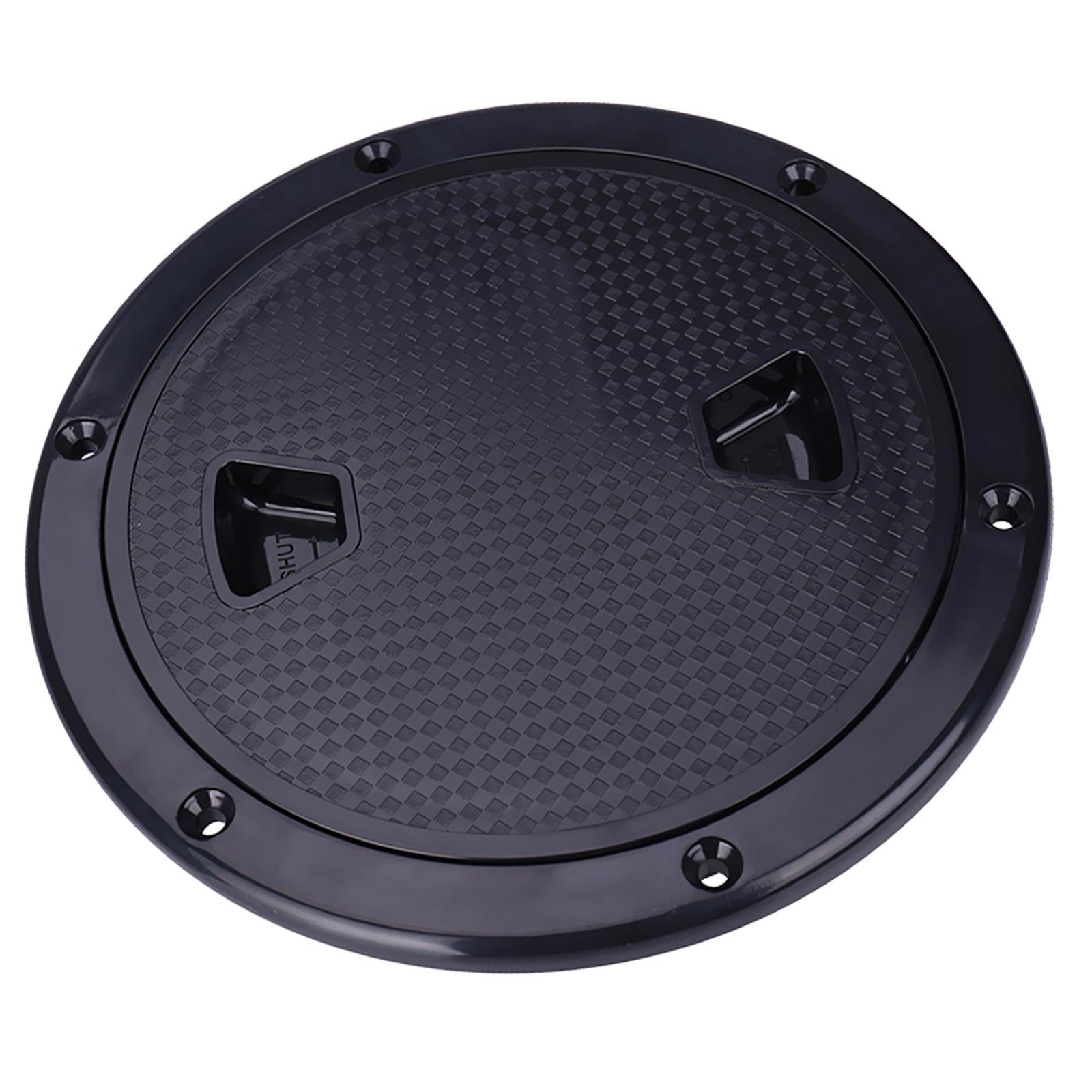 Marine Boat RV Black 6" Access Hatch Cover Screw Out Deck Plate