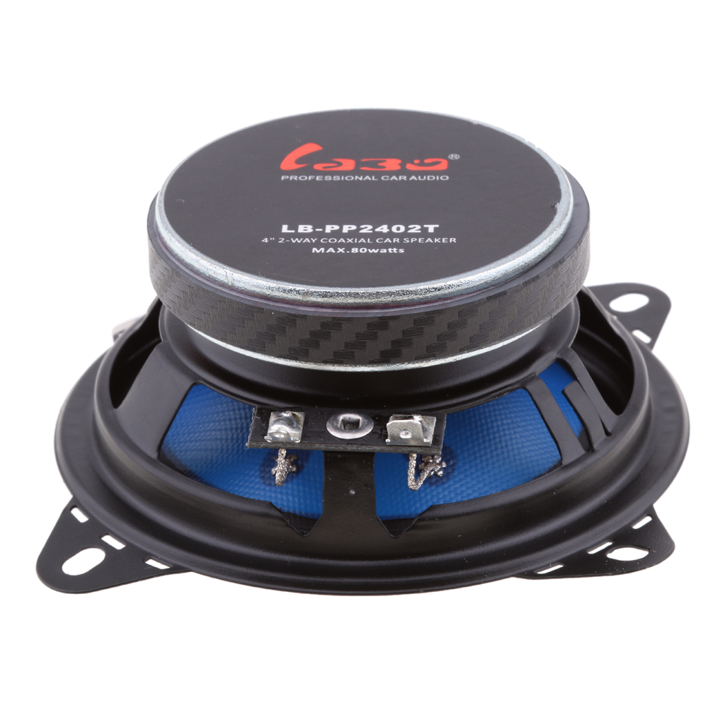 1 Pair 4 Inch 80 Watt 88db 2-Way Car Vehicle HIFI Audio Coaxial Speakers