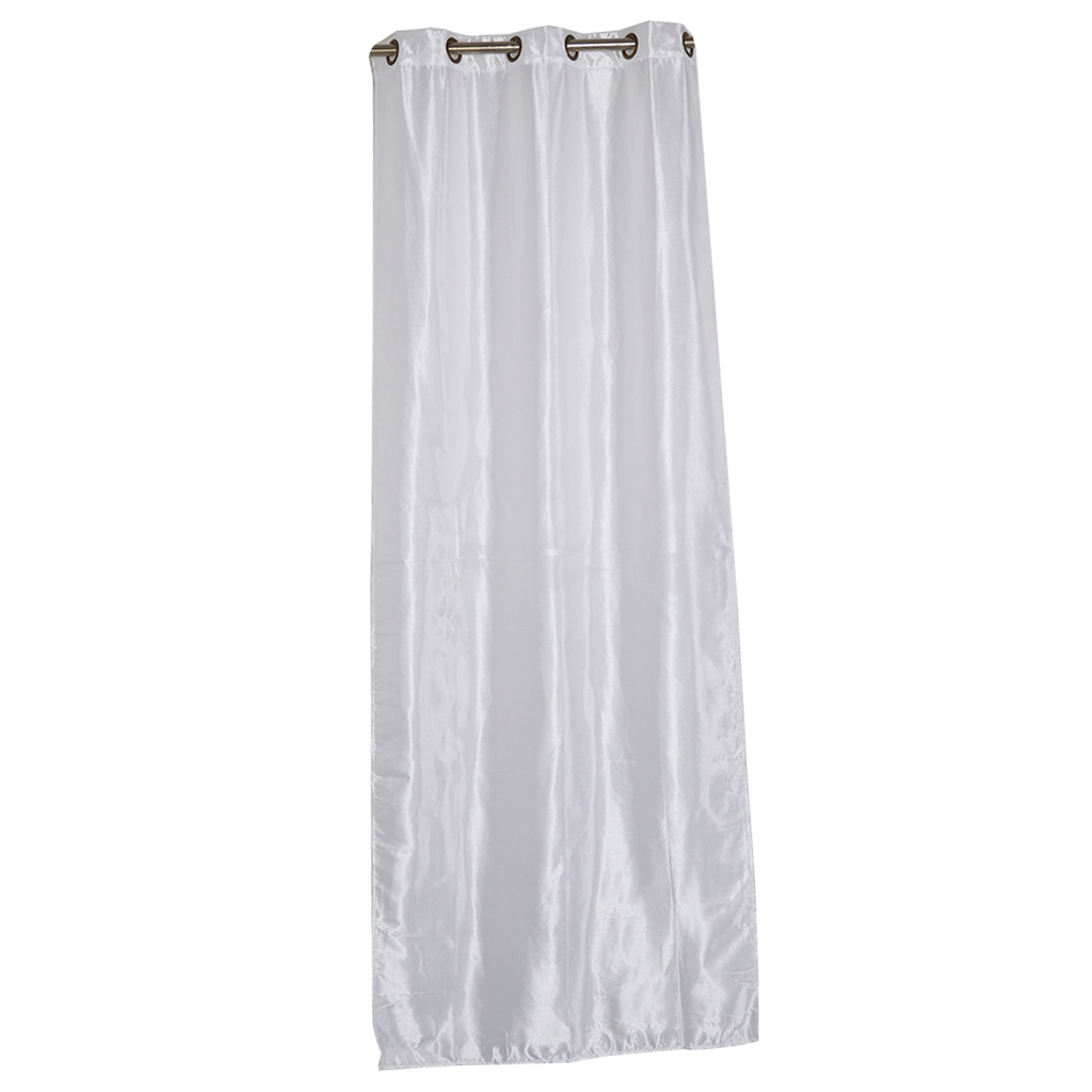 Smooth Satin Window Curtains Blackout Shade Eyelet Curtains 100x250cm White