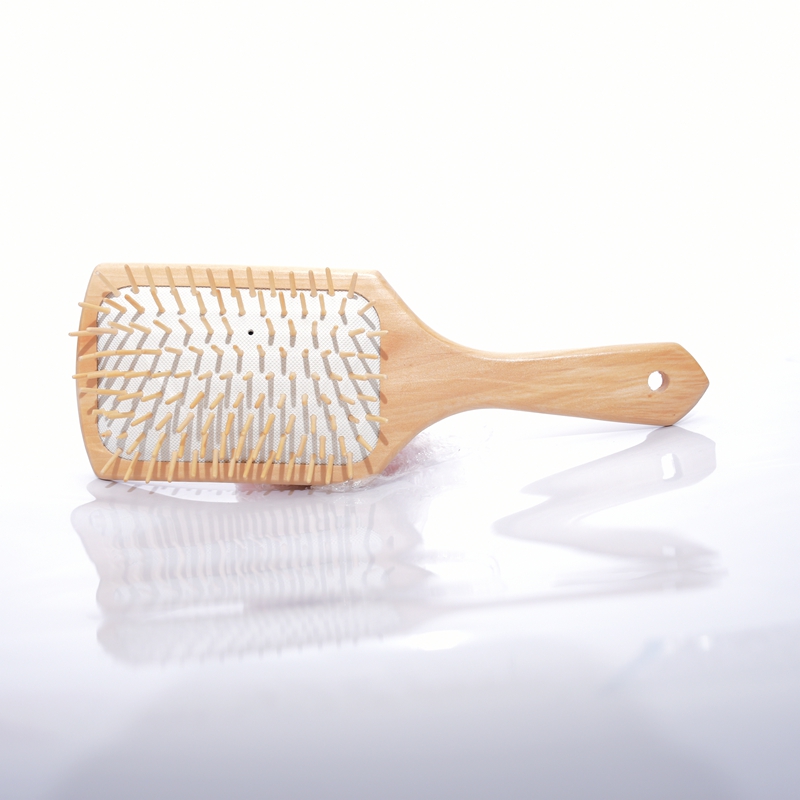 Pointed Handle Natural Wooden Human Massage Hair Brush White Cushion Comb 
