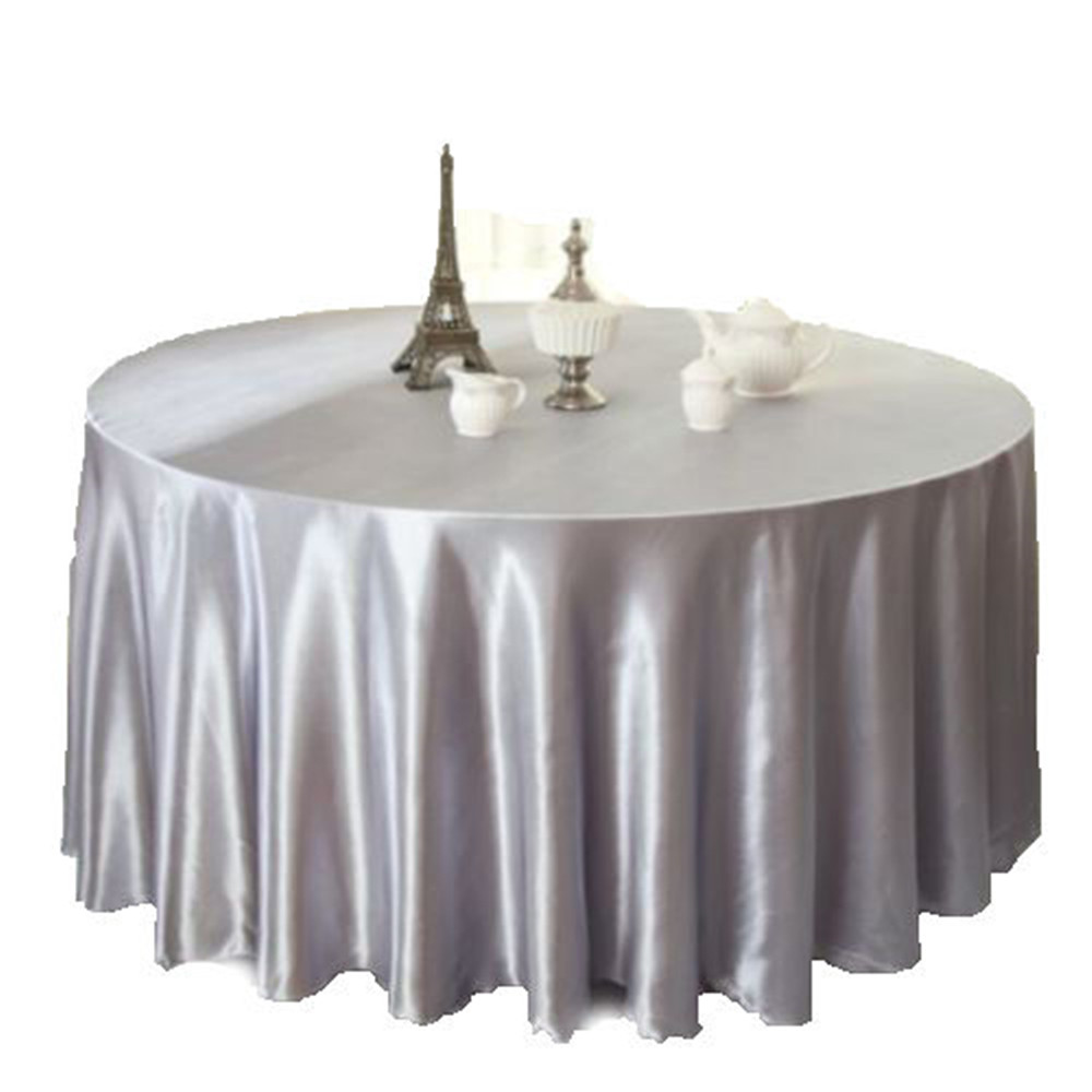 57'' Tablecloth Table Cover Square Satin Banquet Wedding Party Decor-Silver