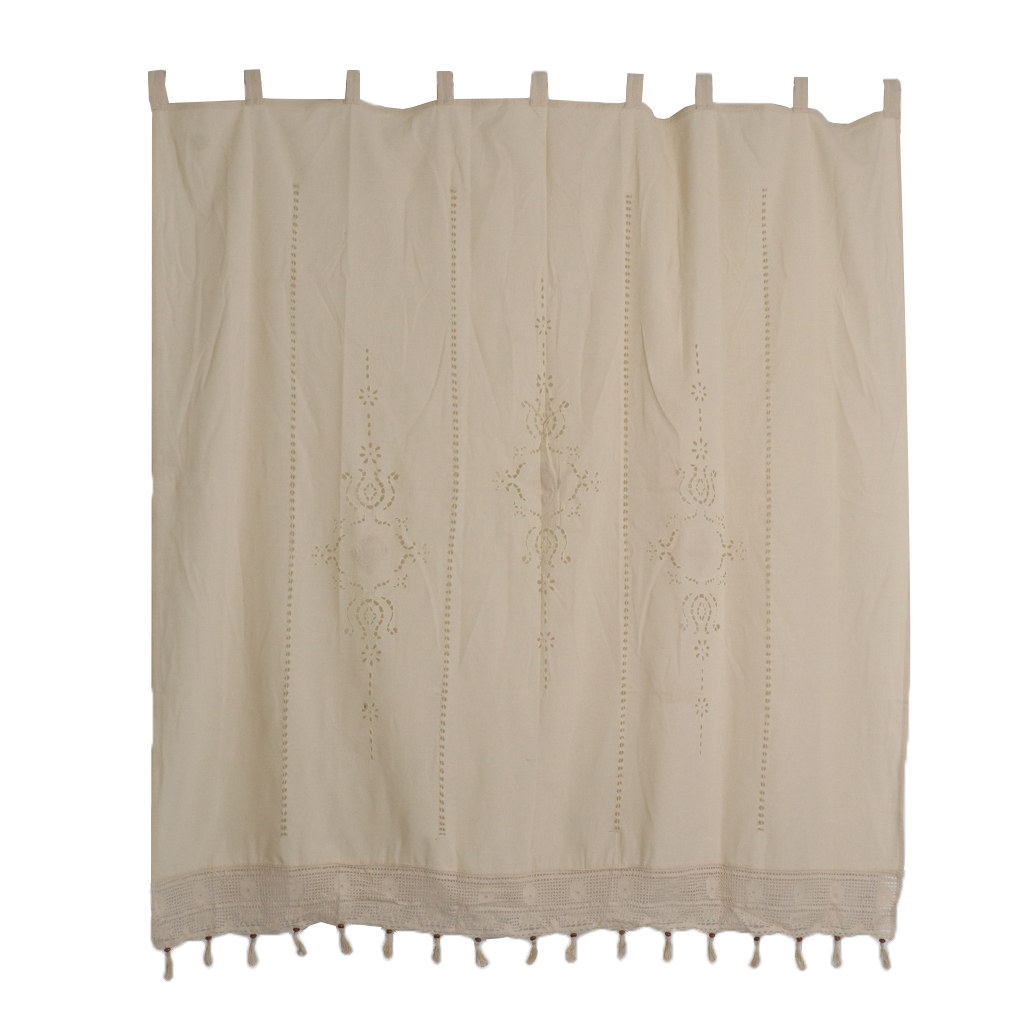 180x180cm Country Lace Crochet Window Curtain Blockout Drape Panel Tab Top