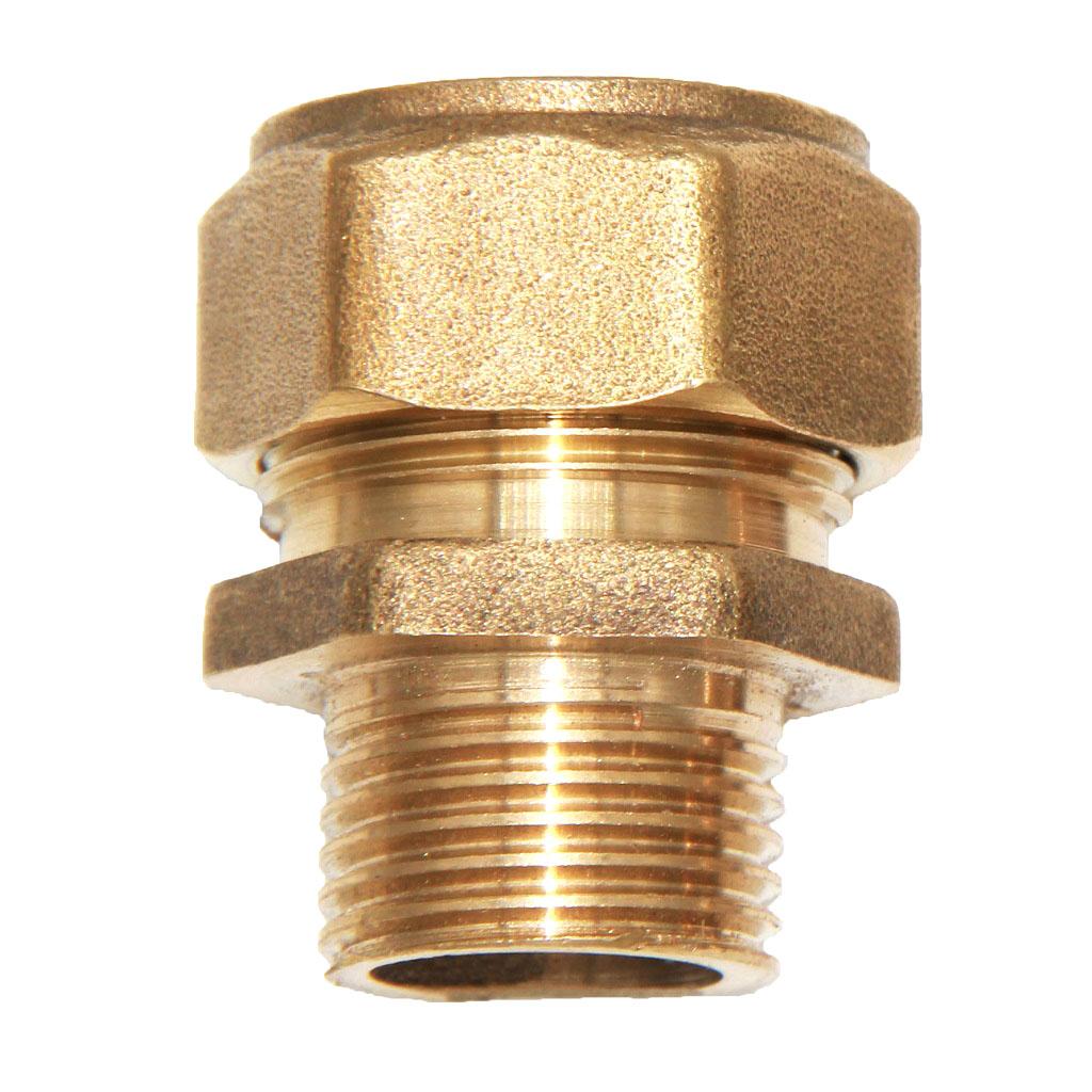 Brass Screw Coupler Compression Male Pipe Fitting Thread Connector S20 1/2''