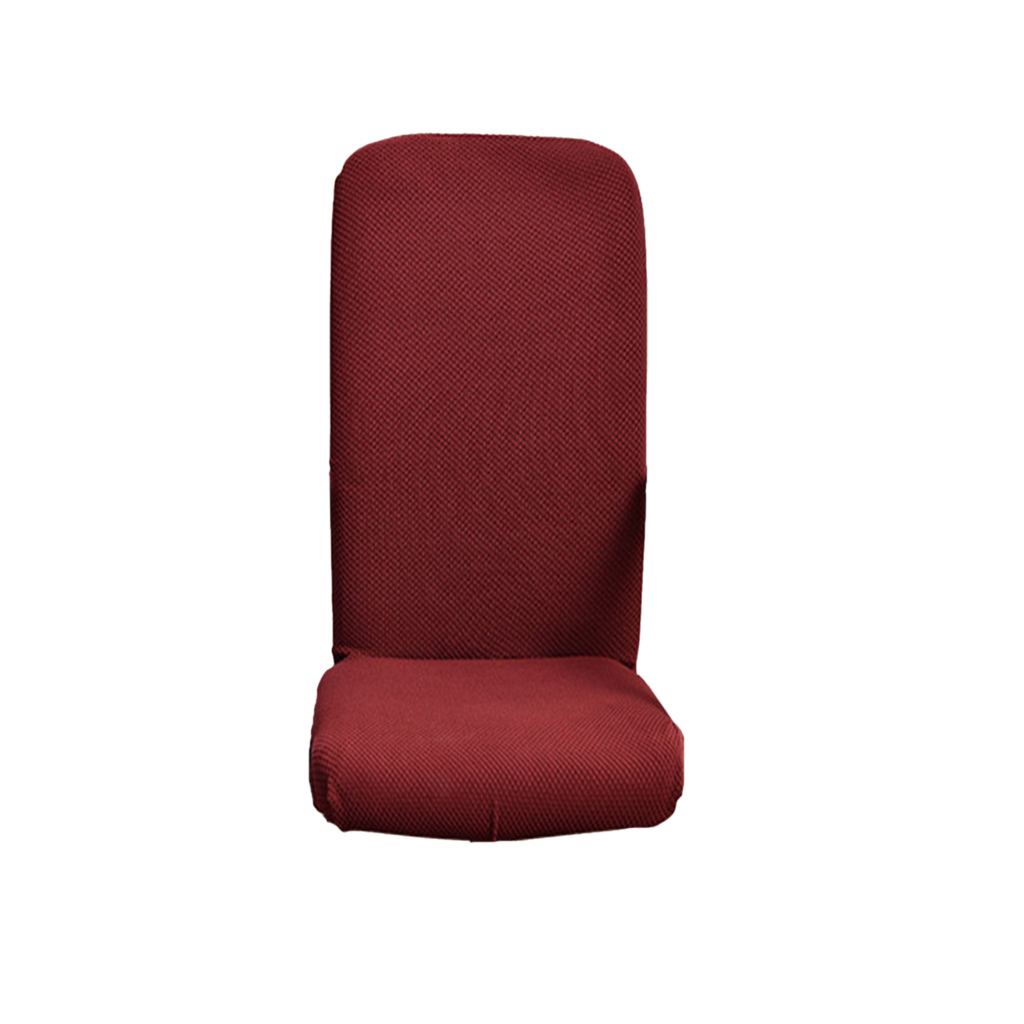 Thicken Chair Cover Comfortable Office  Seat Swivel Chair Slipcover Burgundy