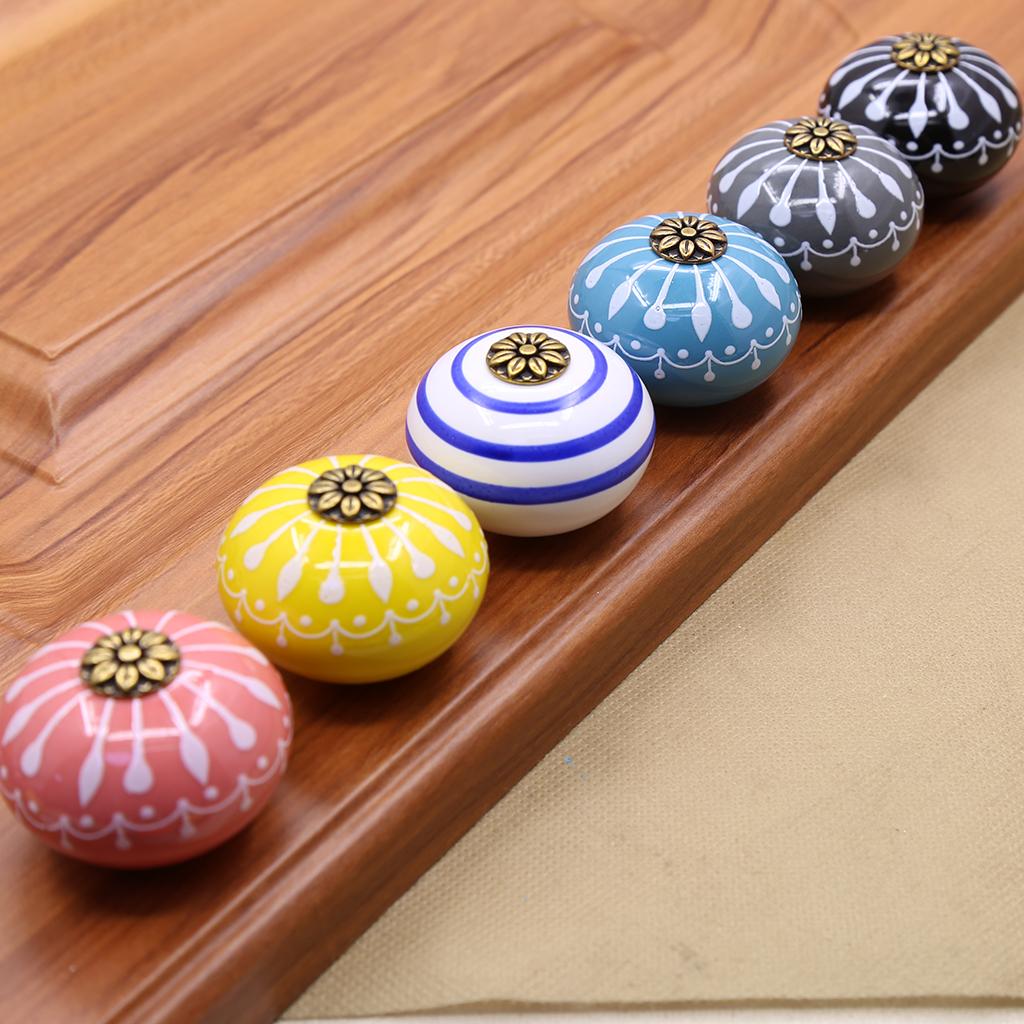 Ceramic Cabinet Knobs Drawer Furniture Hardware Door Pull Handle Grey