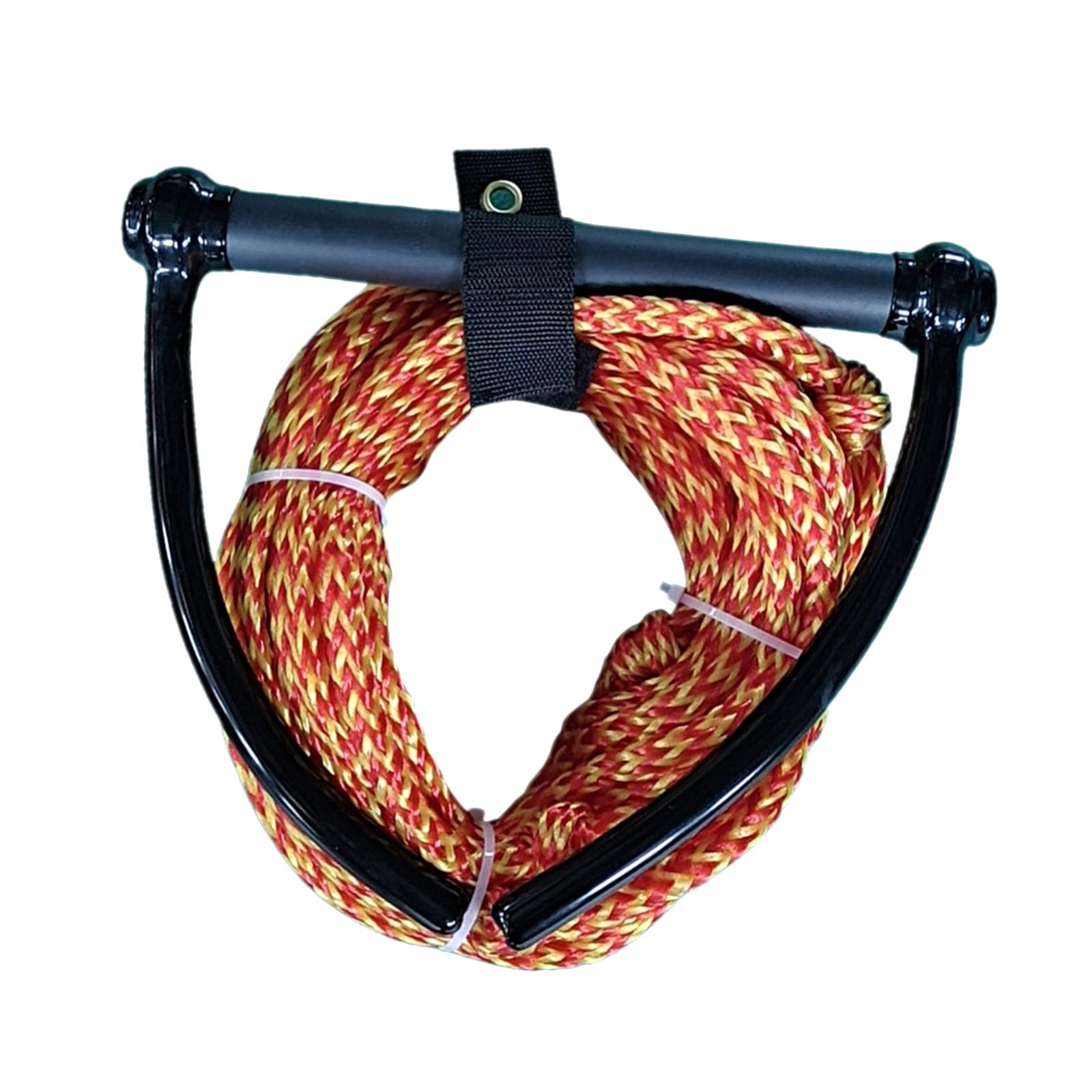 23 Meters 10mm Water Ski Wakeboard Rope with Handle Grip Red, Yellow