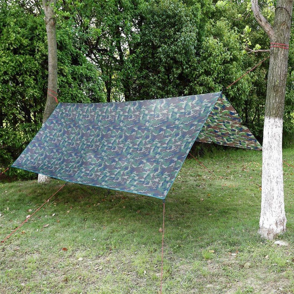 Tent Tarp Shelter Canopy Sun Shade Camping Beach Picnic Pad Army Green Camo