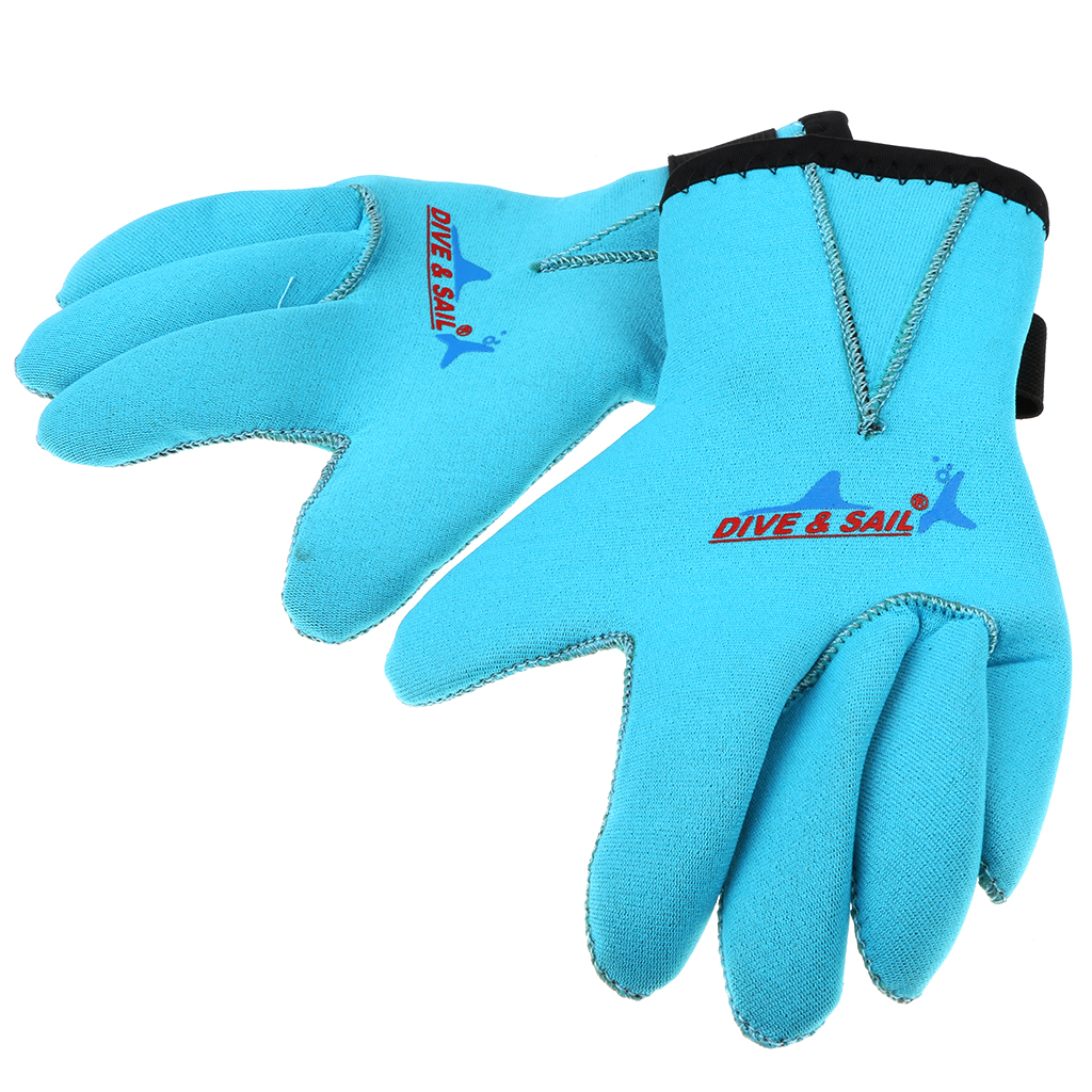 Children Kids 3mm Neoprene Scuba Diving Swimming Surf Wetsuit Gloves L Blue