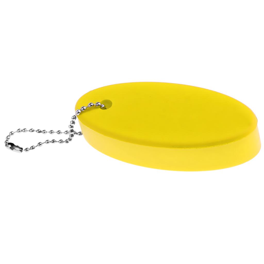 Water Sports Foam Floating Oval Keychain Keyring Water Key Float Buoy Yellow