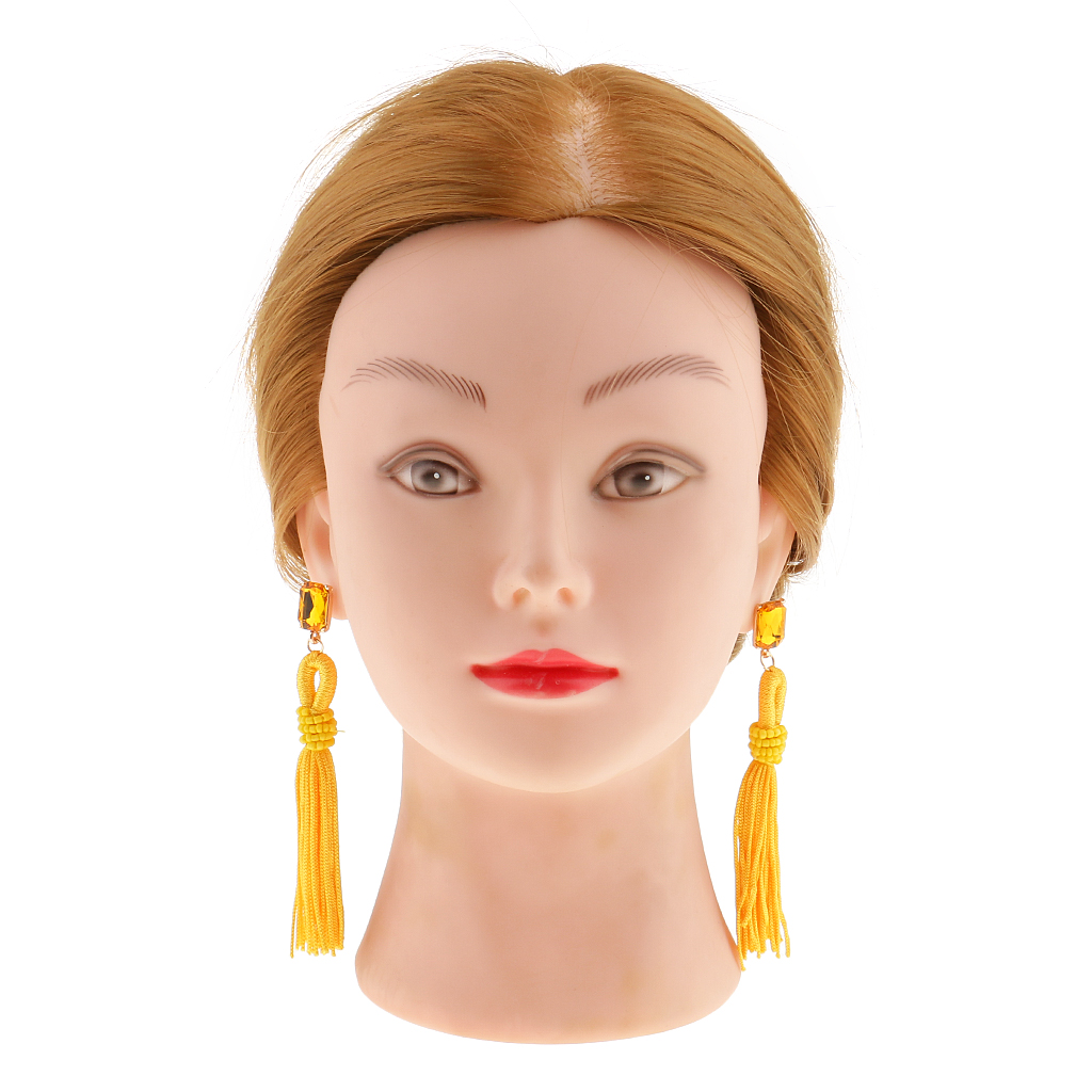 Long Tassel Earrings Yellow