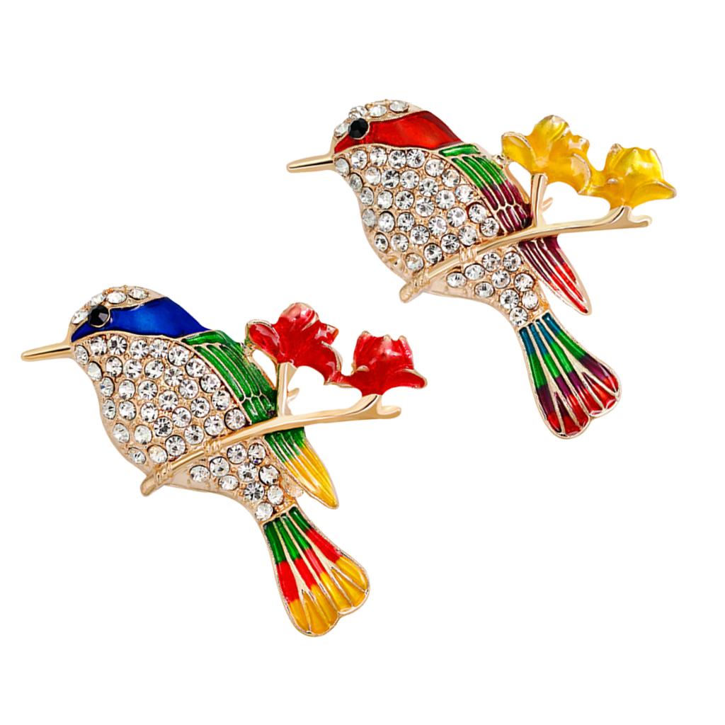 Rhinestones Crystal Bird Brooch Pendant Brooch Pin Fashion Jewelry Red