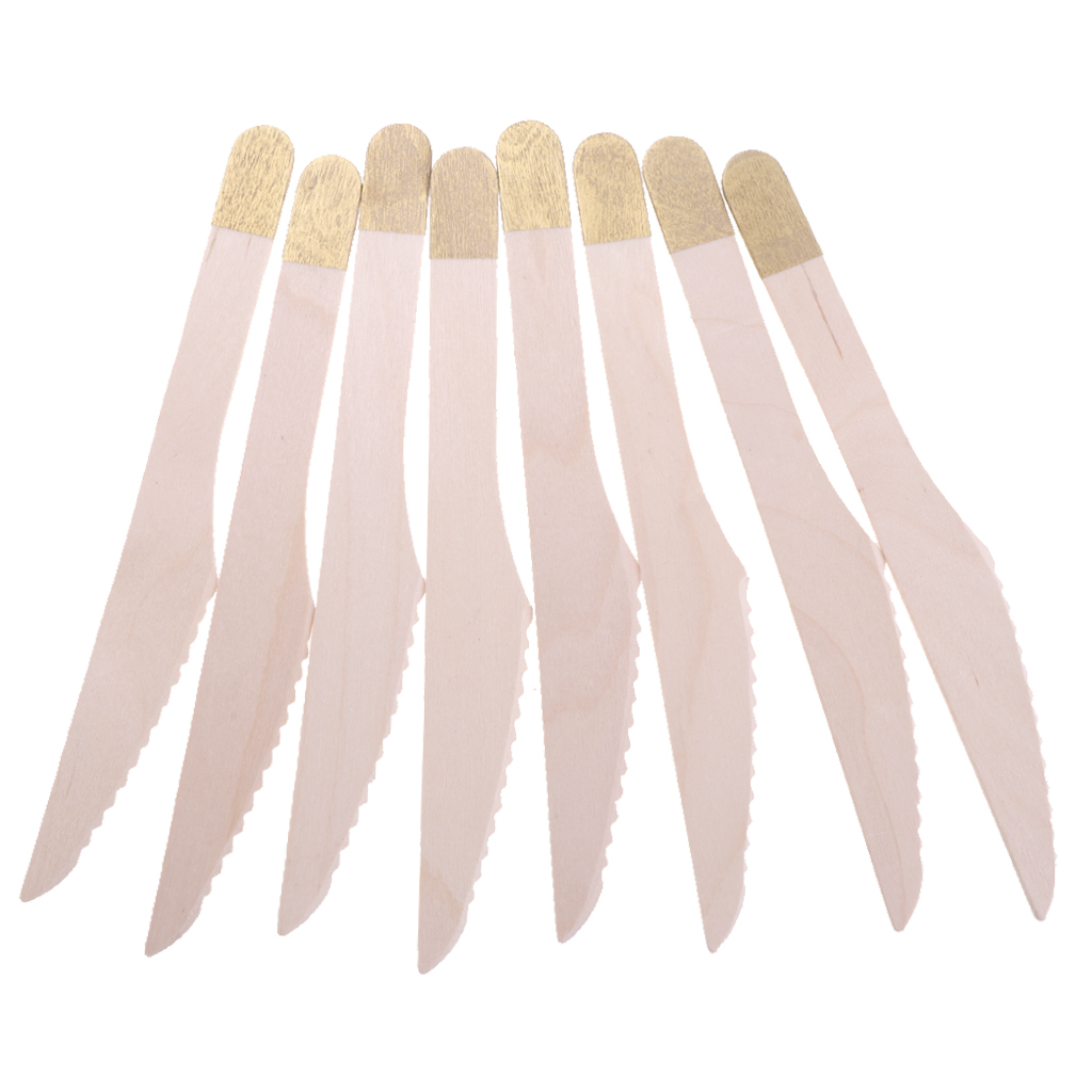 24pcs Colors Wooden Cutlery Set Forks Spoons Slices Disposable Party Tableware 