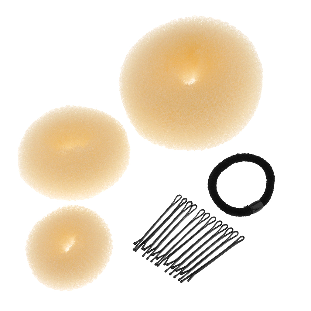 Hair Styling Donut Bun Maker Ring Hair Clips Hairpins Accessories Beige