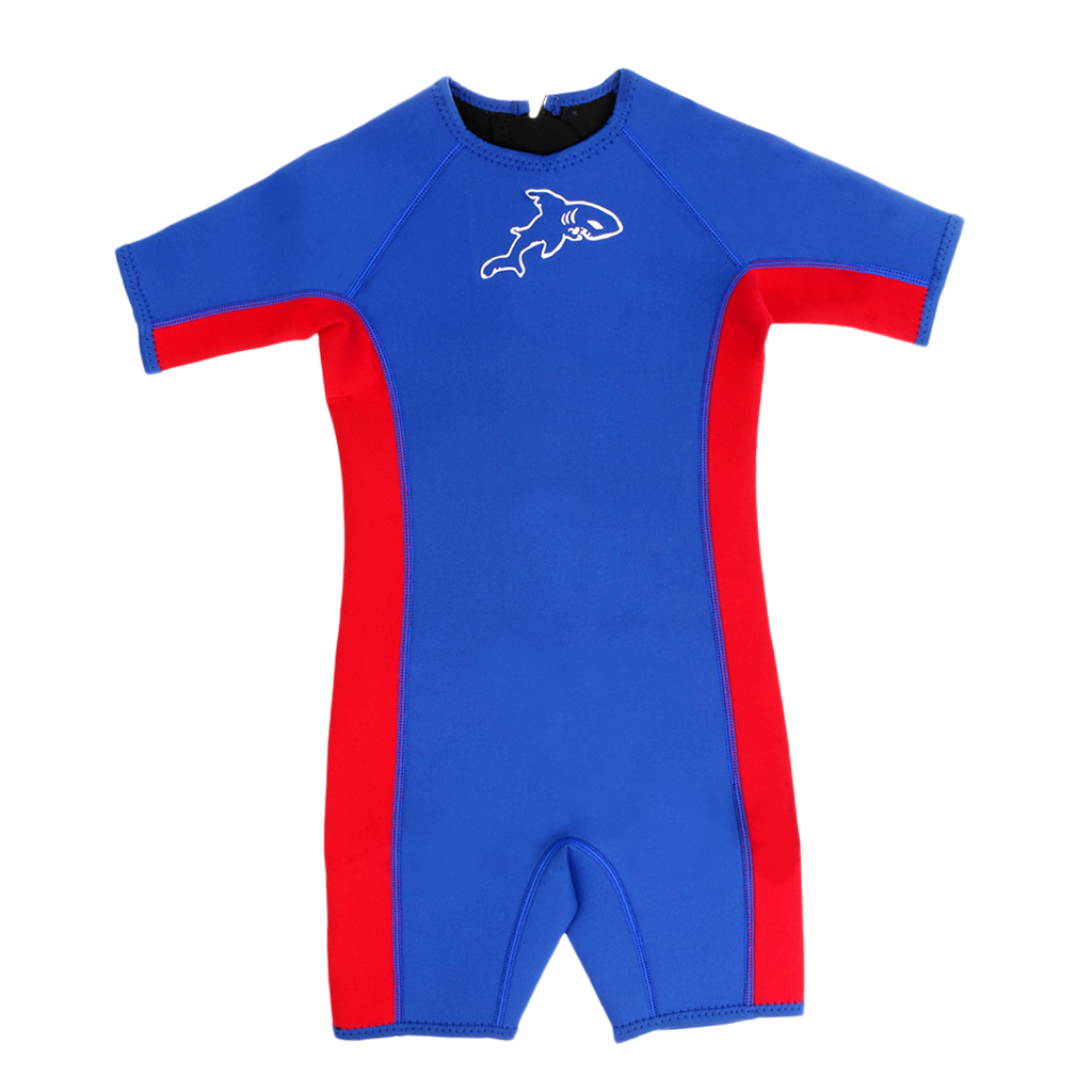 Children Kids Toddler Shorty Surfing Swim Diving Wetsuit Jumpsuit Blue M