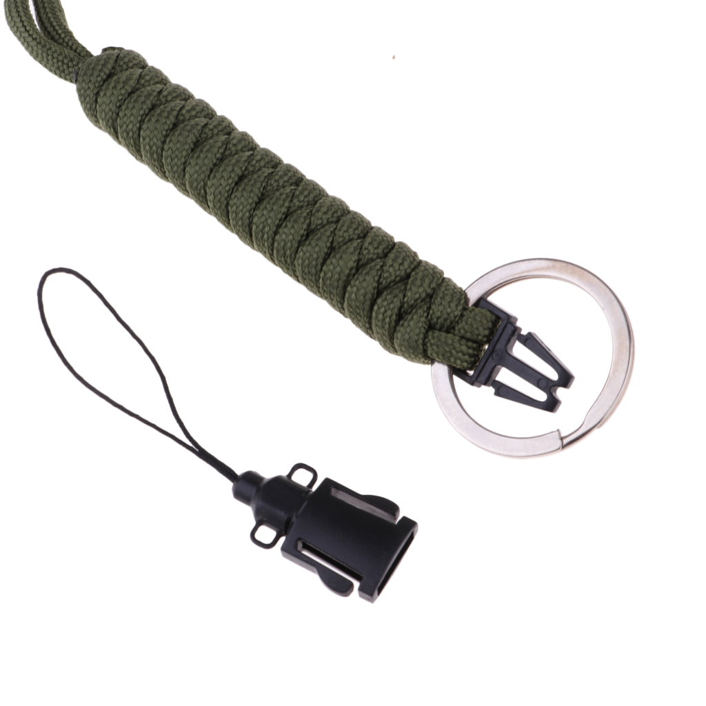 Braided Nylon Neck Lanyard with Key Ring Keychain for Keys Survival Paracord