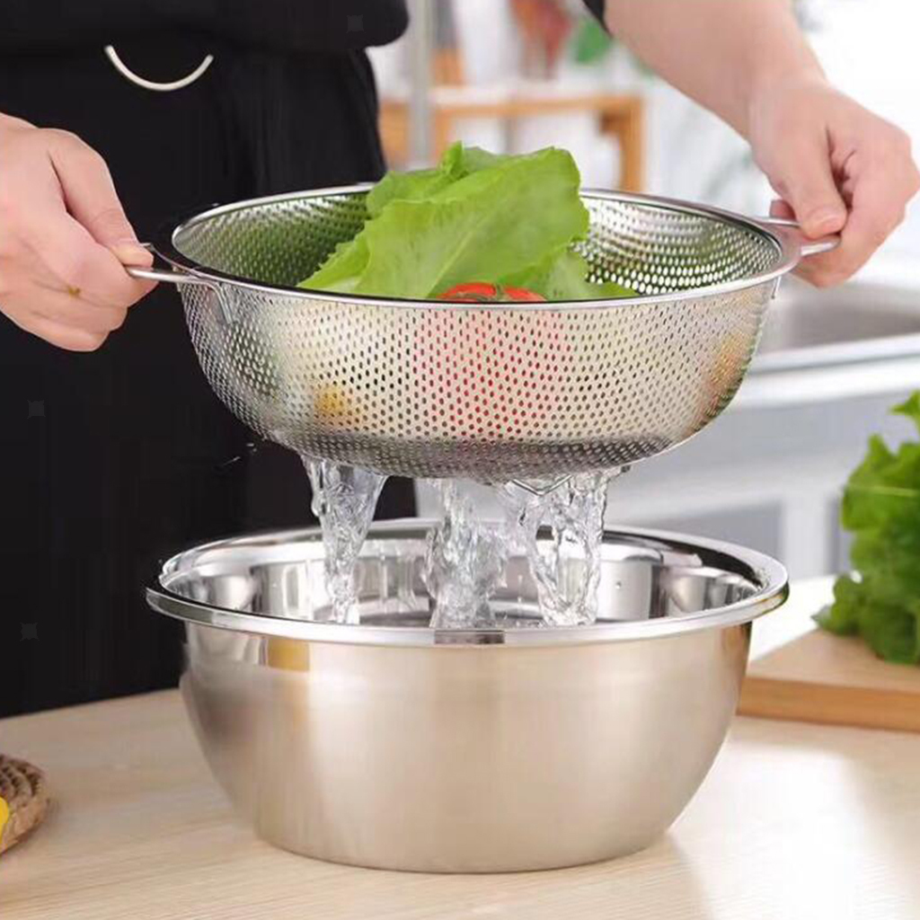 Rice Drainer Portable Mesh Strainer Fruit Vegetable Storage Basket 6 Sizes