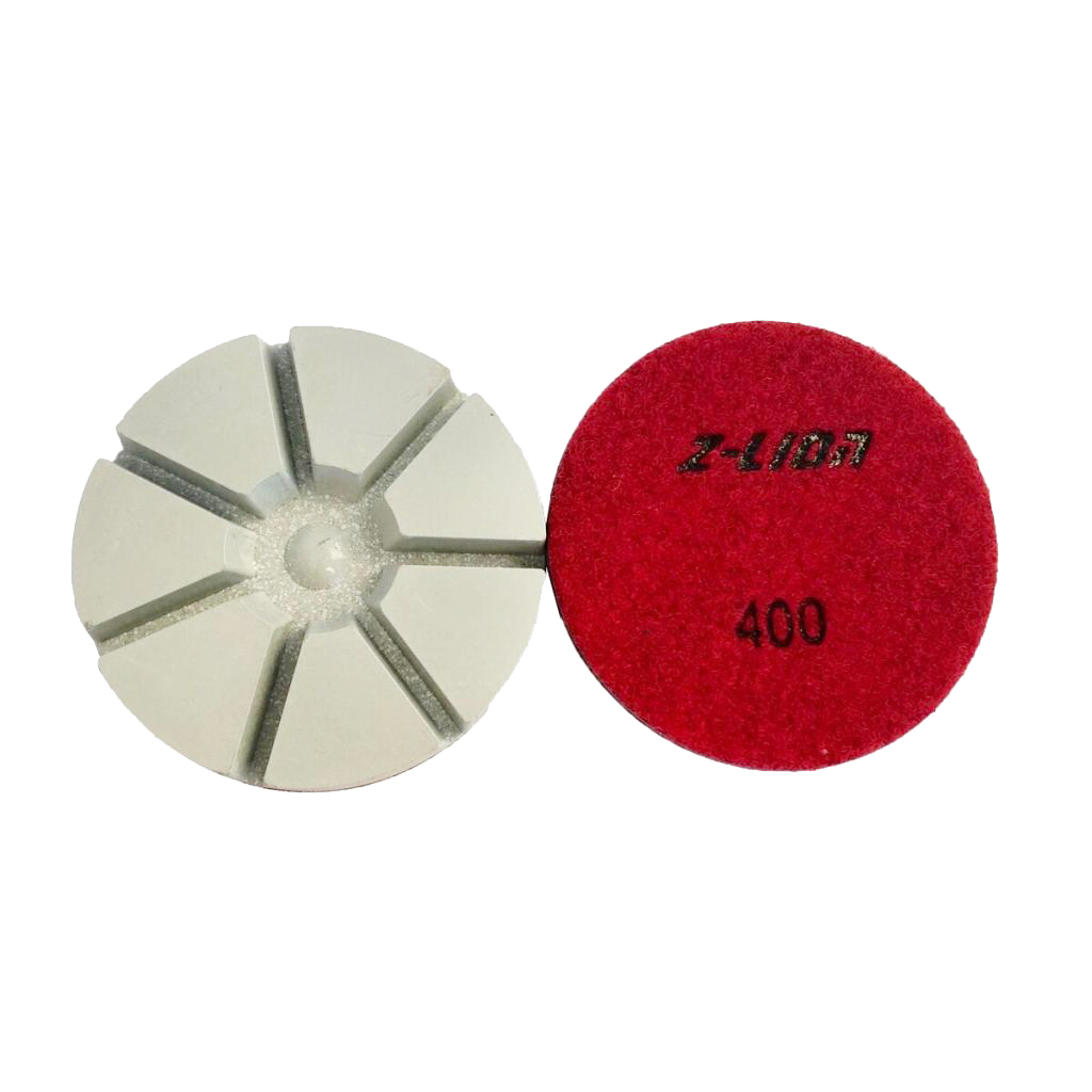 3 inch Dry Diamond Polishing Pads 10mm Thick Stone Concrete 400# red