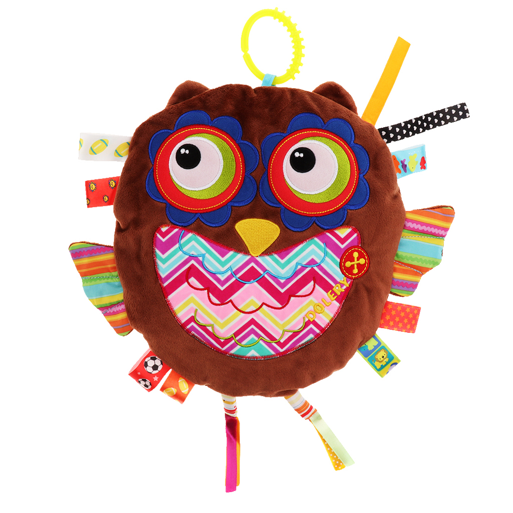 Baby Kids Pram Handbell Stroller Hanging Plush Toys Brown owl