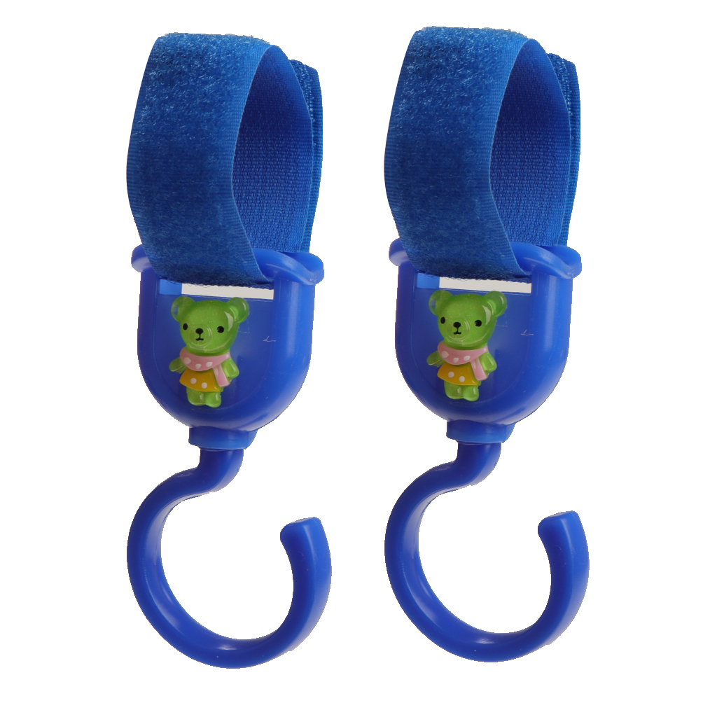 2 pieces Baby Hang Pram Hooks Clips Buggy Pushchair Hanger Plastic  Blue