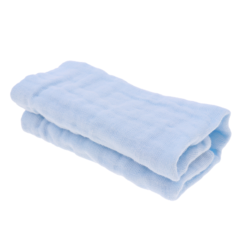 Baby Handkerchief Gauze Nursing Towel Clean Infants Feeding Towel Light blue