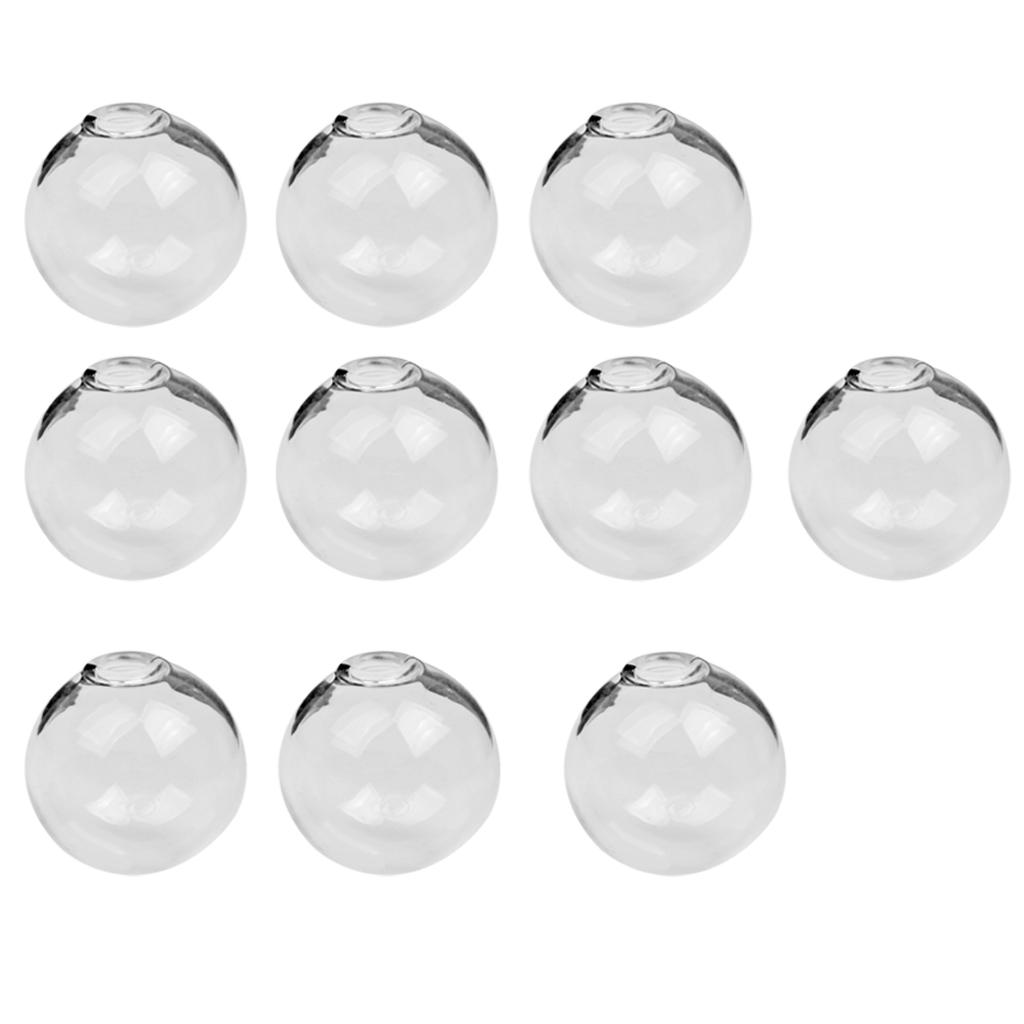 Globe Glass Bottle Ring Pendant Locket 14mm Ball 4mm Mouth 10PCS Clear