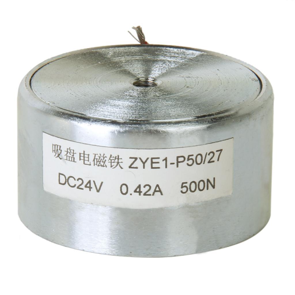 24V 500N/50Kg Electric Lifting Magnet Solenoid Electromagnet Lift Holding 50mm