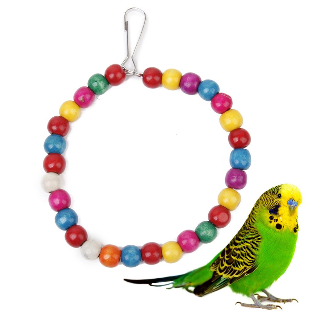 Bird Toys Wood Swing Hanging Ring with a Hook for Cockatiels and Swing Parrot 10cm