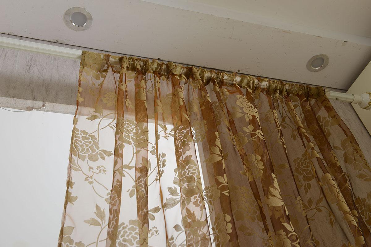 100*200cm Peony Flower Window Voile Curtain Sheer Tulle Drape Valance Coffee