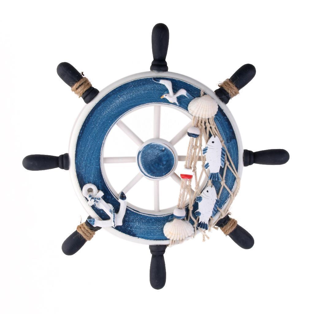 Nautical Anchor Door Wall Hanging Ship Home Decor Hat Hook /& Wooden Ship Wheel