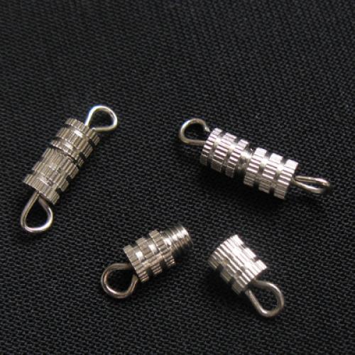 50 PCs 15x4mm Rhodium Plated Column Barrel Swivel Screw Clasps