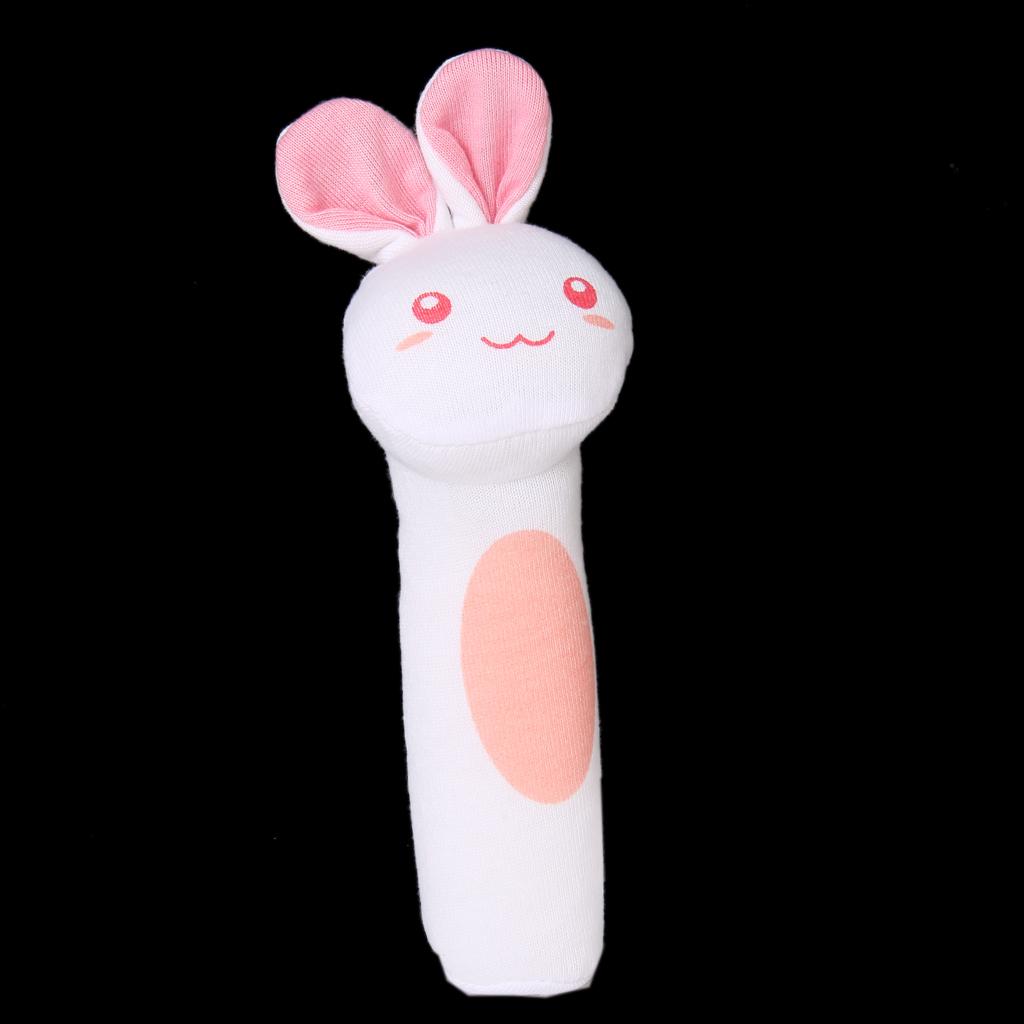 Rabbit Pattern Cloth Fabric Squeaker Bar Sound Baby Play Toy