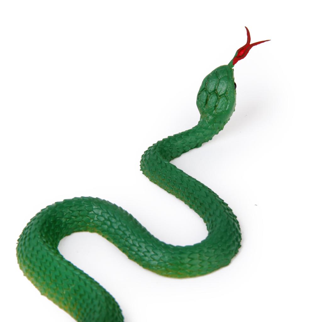 Rubber Snake Pretend Trick Toy Garden Props-Green