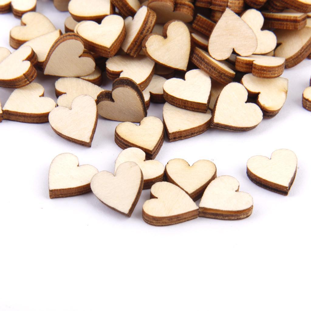 Basswood Blank Peach Heart Embellishments for DIY Crafts 10mm 200pcs 
