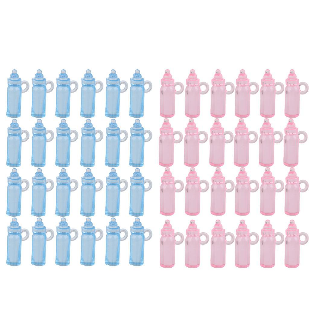24PCS Mini Baby Bottle Baby Shower Favors Decorations Girl Boy Pink
