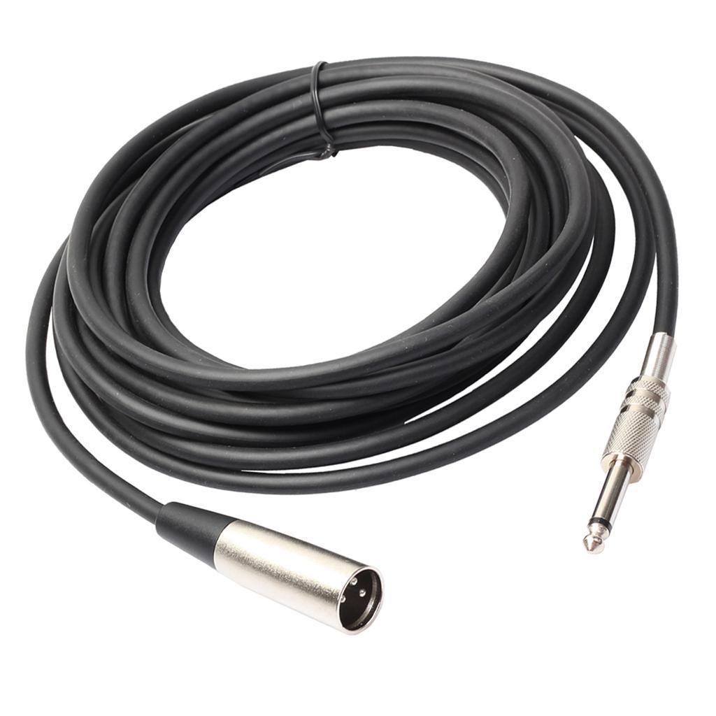 XLR 3Pin Male to 1/4 6.35mm Mono Jack Male Plug Audio Microphone Cable 10 ft