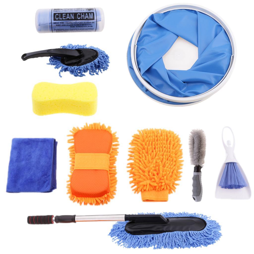  Set of 10 Car Clean Washing Tool Combination Interior Exterior Cleaning Kit