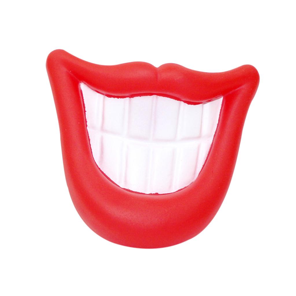 1pc Pet Dog Puppy Mouth Tooth Shape Chew Fetch Play Sound Toy Squeaker